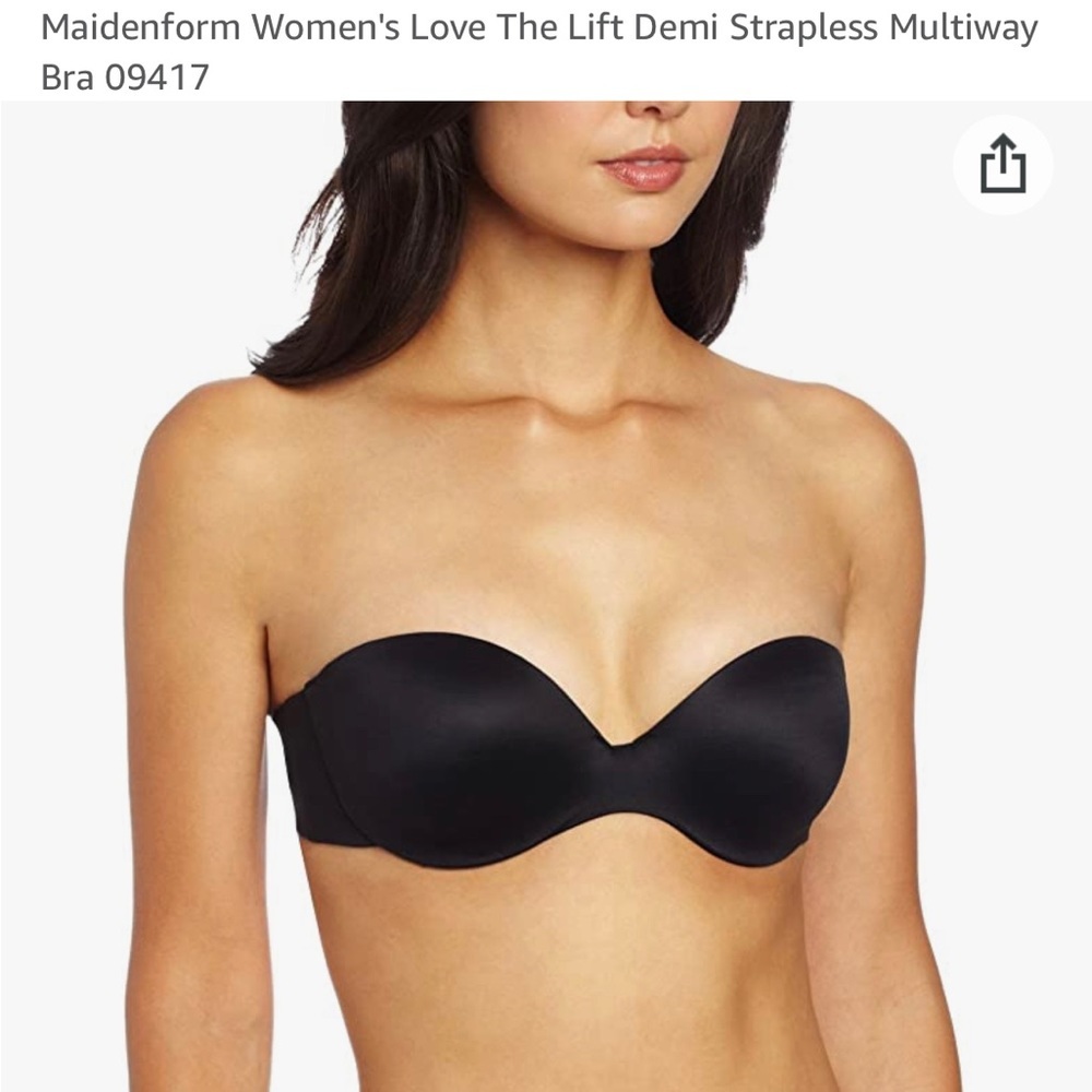 36b strapless black bra